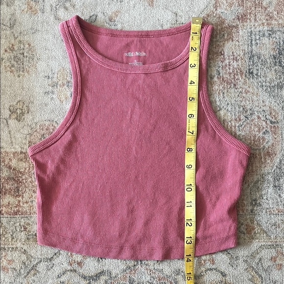 Wild Fable Dusty Pink Ribbed Crop Top - Picture 3 of 5
